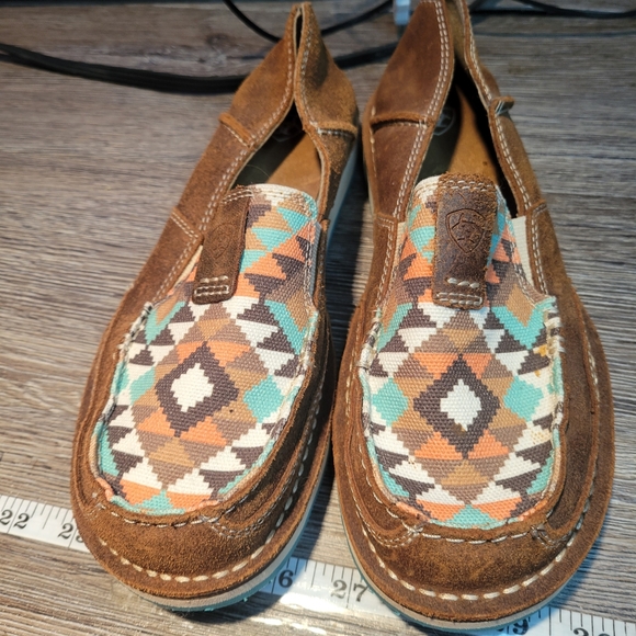 Ariat Southwest Pattern Leather Slip On Shoe Ladies Size 8 - Picture 2 of 9